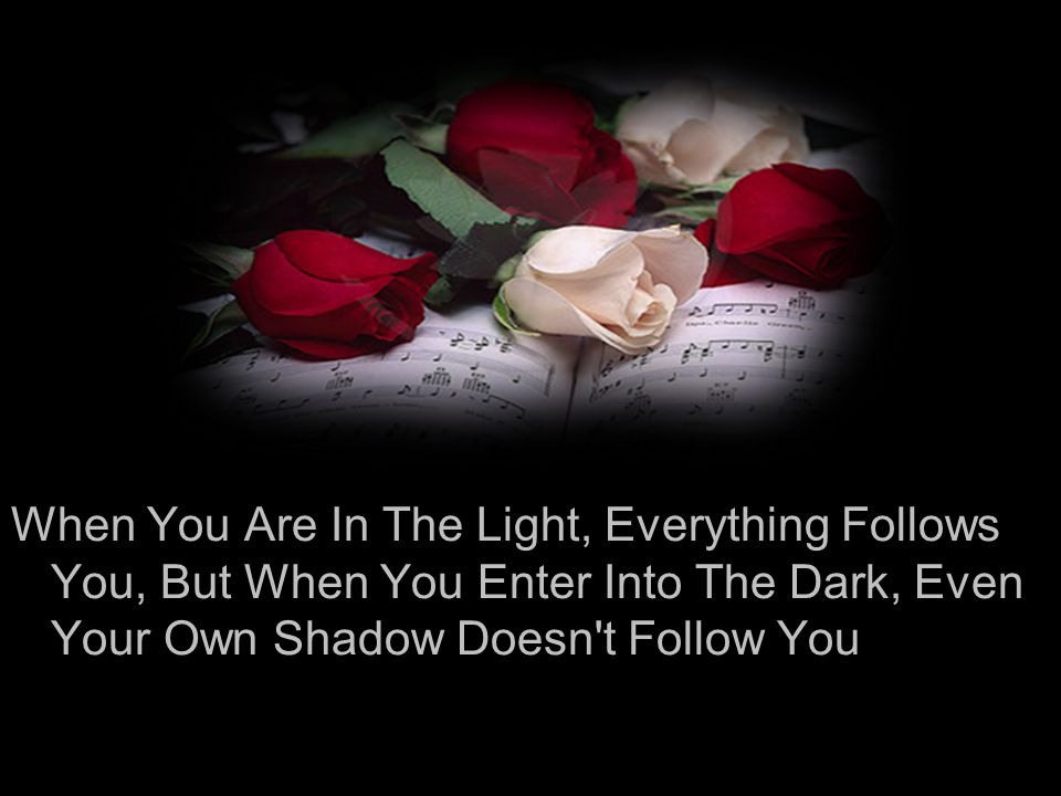 When You Are In The Light, Everything Follows You, But When You Enter Into The Dark, Even Your Own Shadow Doesn t Follow You