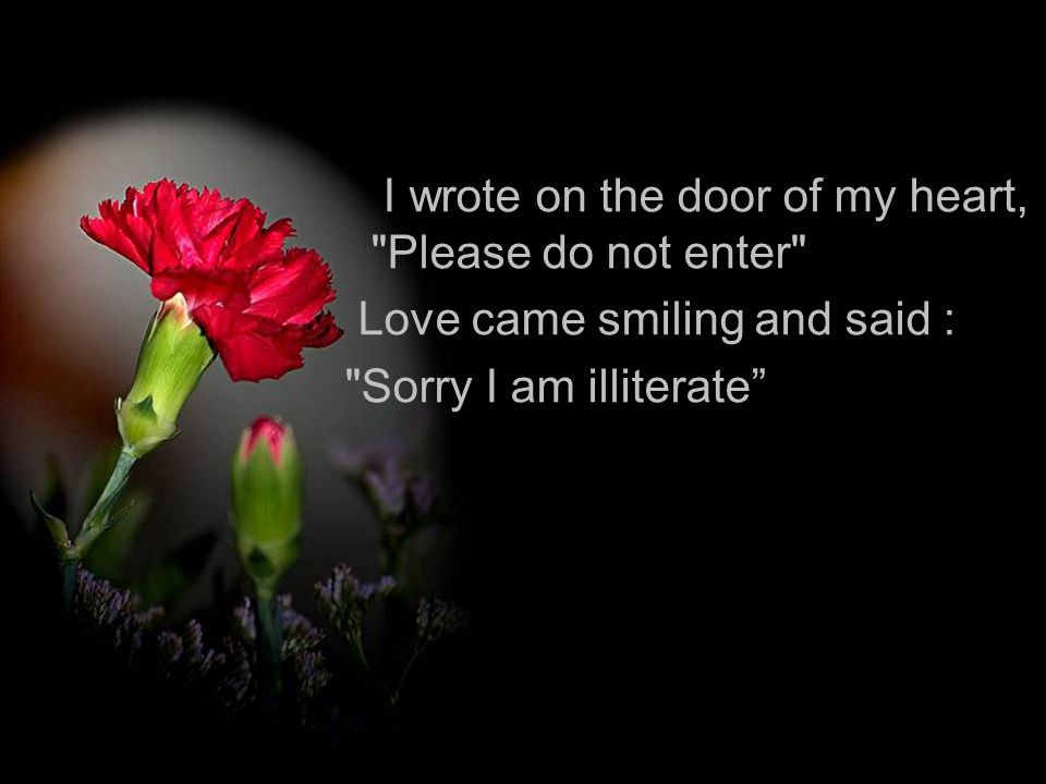 I wrote on the door of my heart, Please do not enter