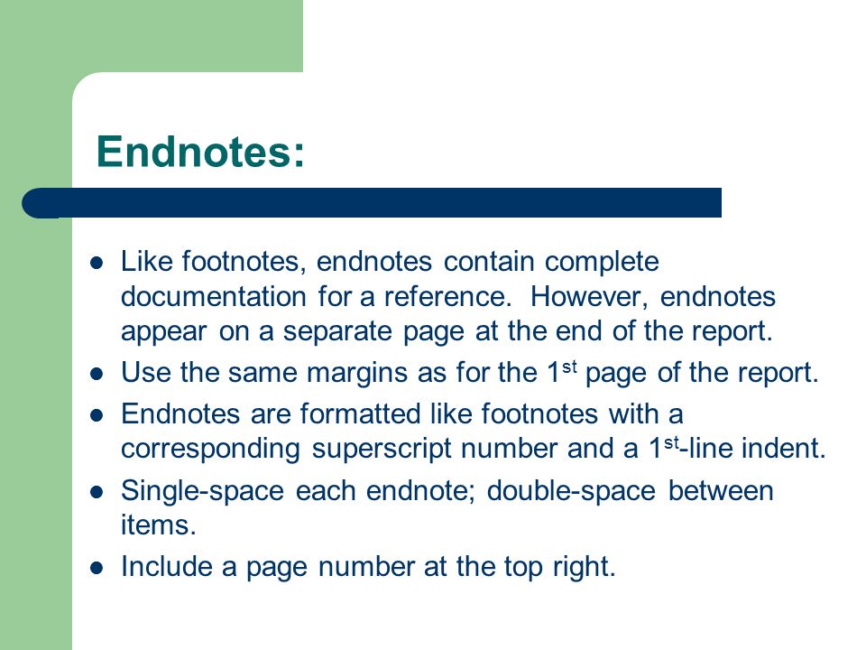 Endnotes: