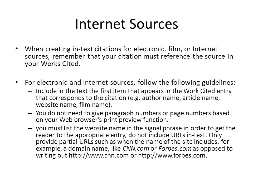Internet Sources