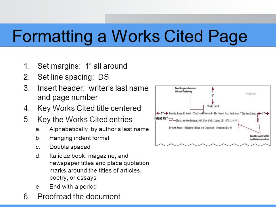 Formatting a Works Cited Page