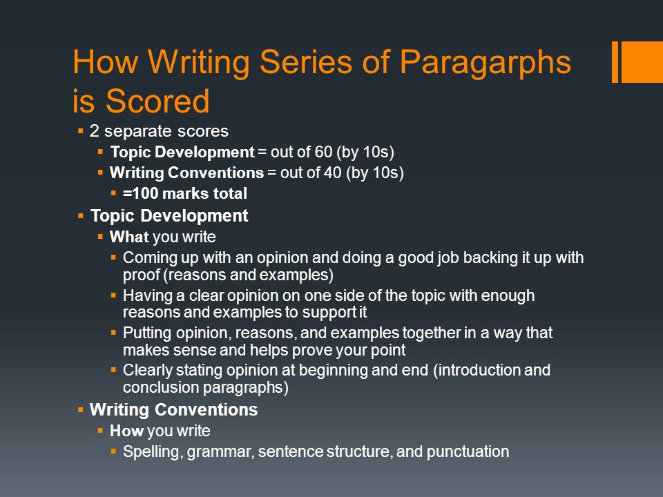 How Writing Series of Paragarphs is Scored