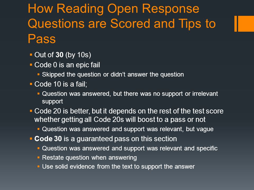 How Reading Open Response Questions are Scored and Tips to Pass