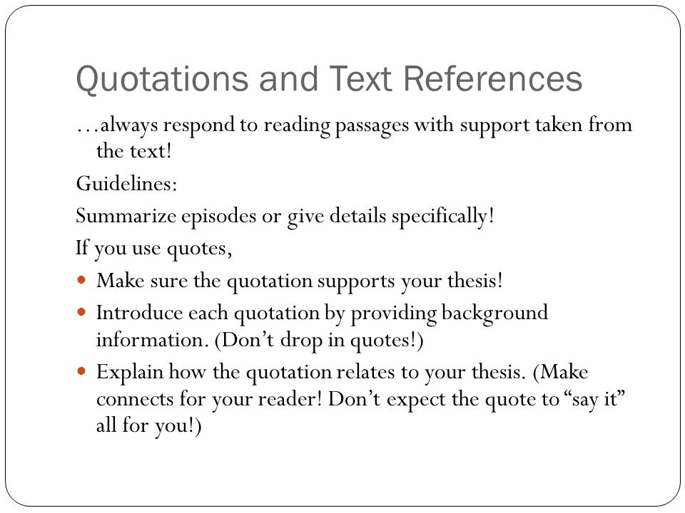 Quotations and Text References