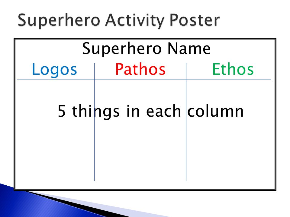 Superhero Activity Poster