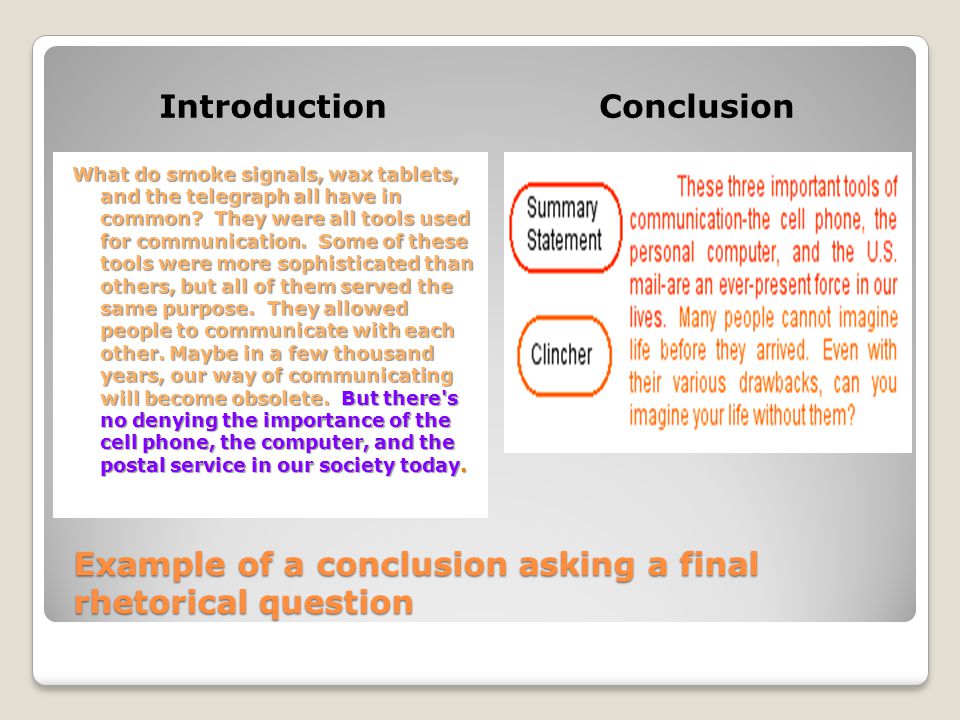 Example of a conclusion asking a final rhetorical question