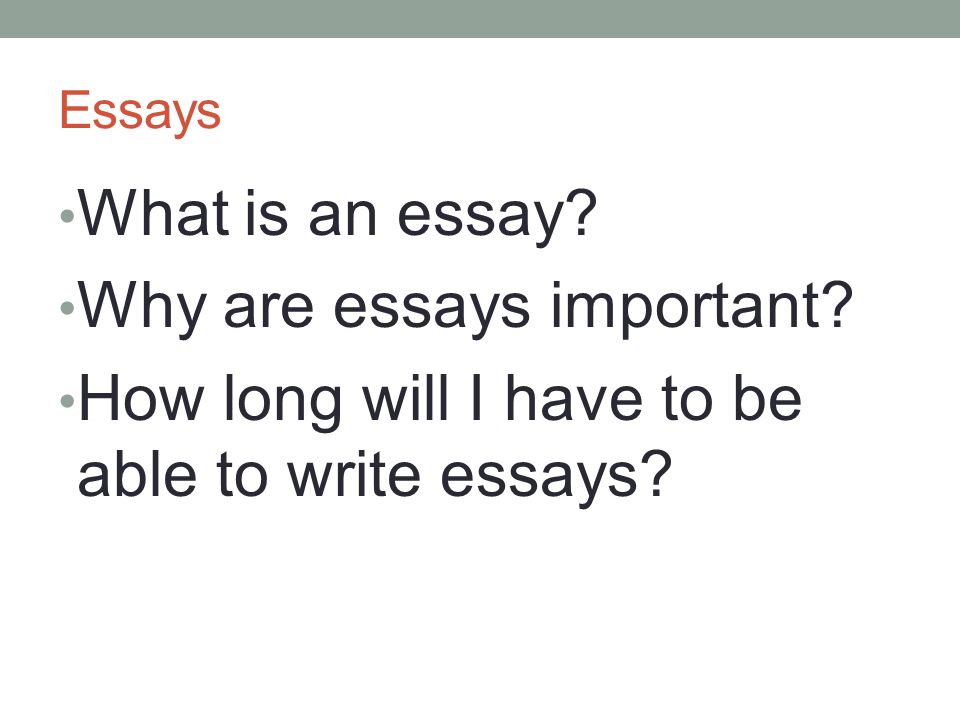 Why are essays important