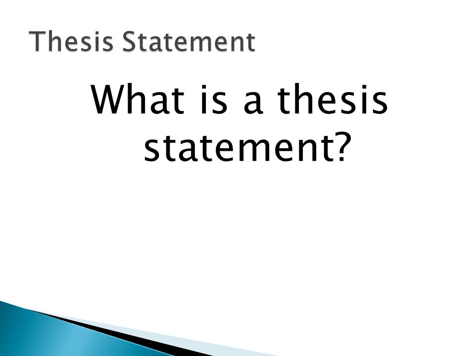 What is a thesis statement