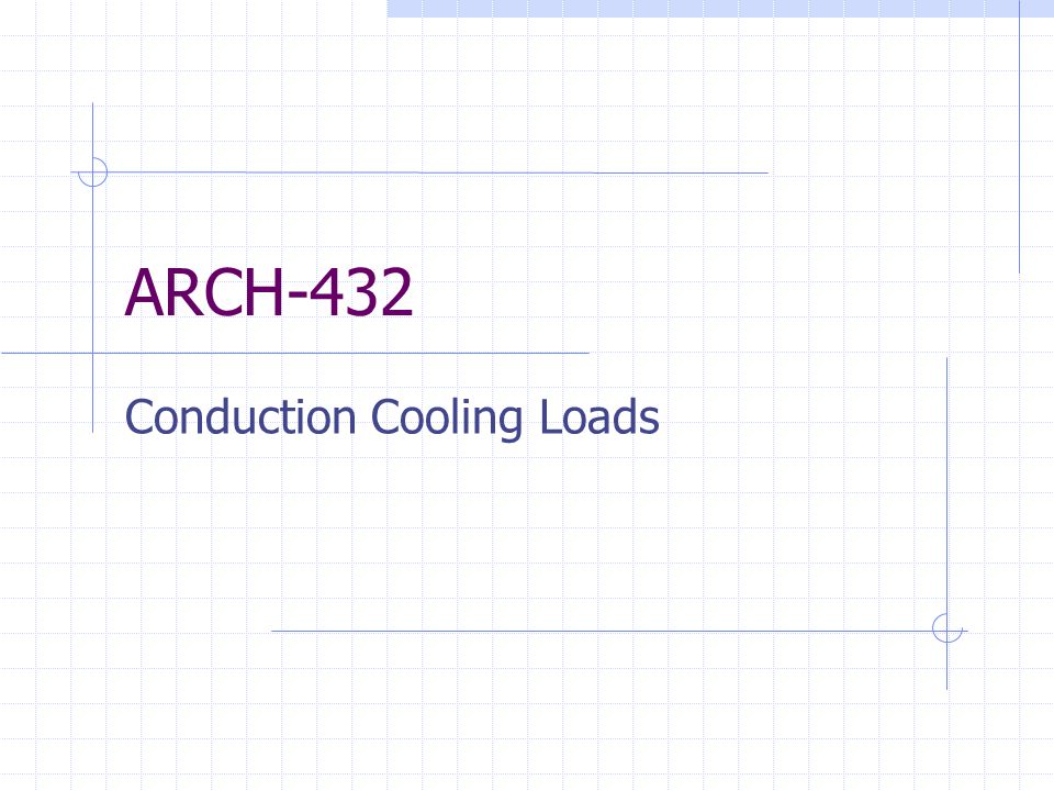 Conduction Cooling Loads