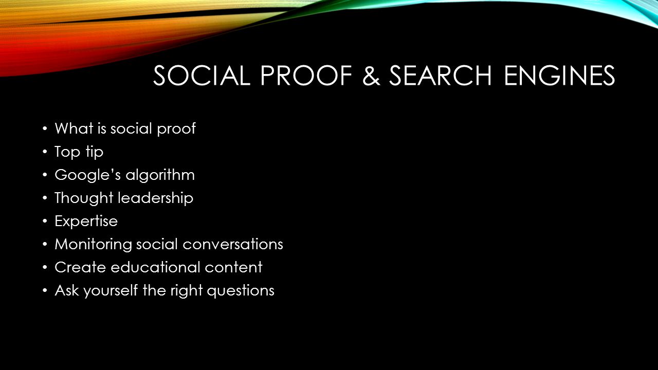 Social proof & searcH engines