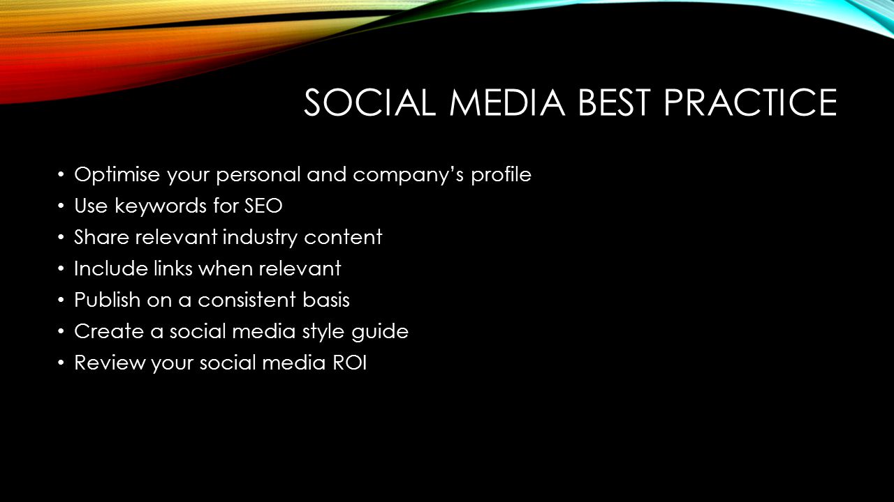 Social media best practice