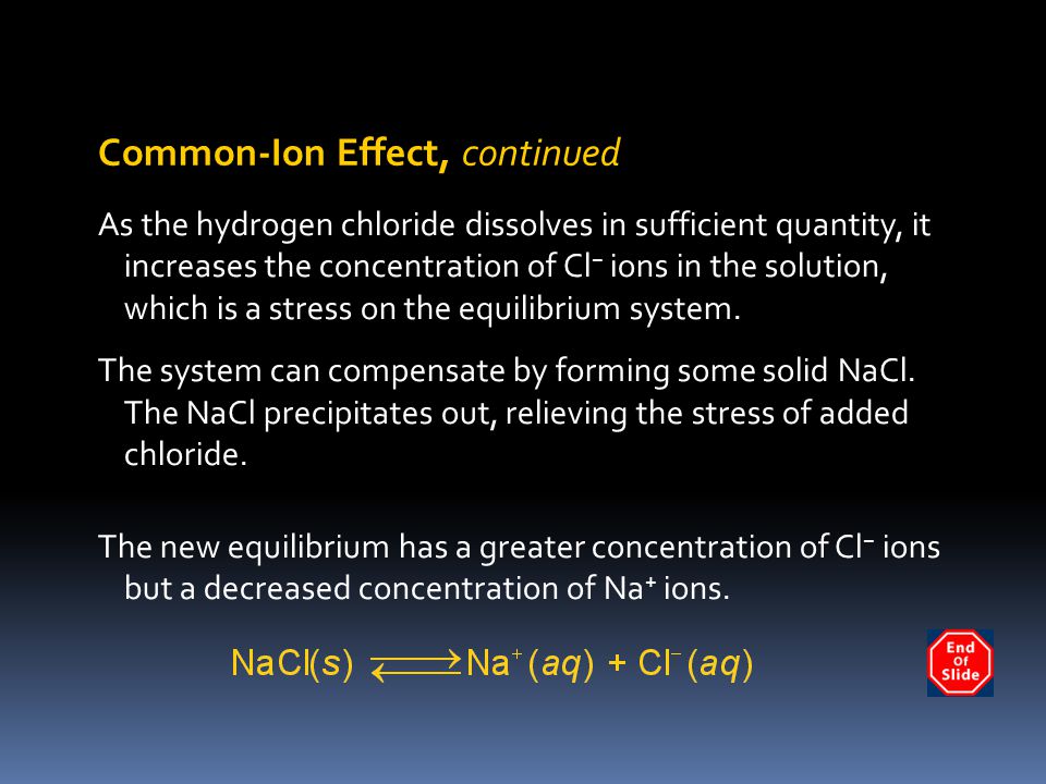 Common-Ion Effect, continued
