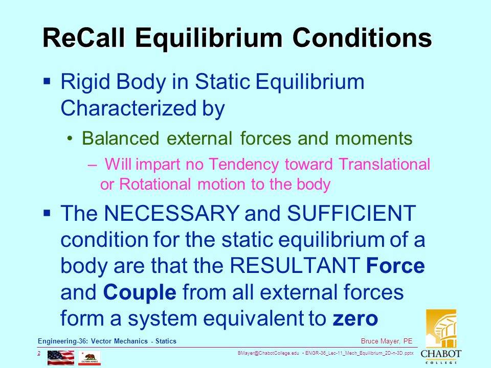 ReCall Equilibrium Conditions