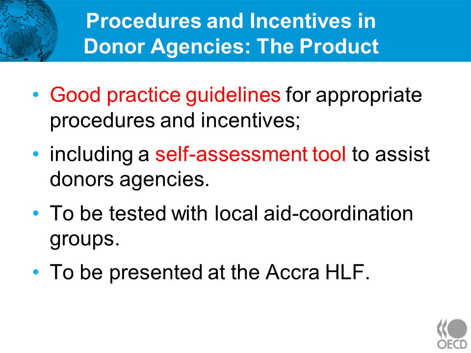Procedures and Incentives in Donor Agencies: The Product