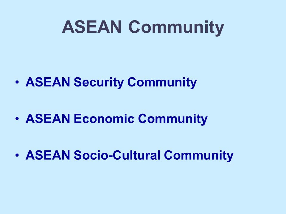 ASEAN Community ASEAN Security Community ASEAN Economic Community