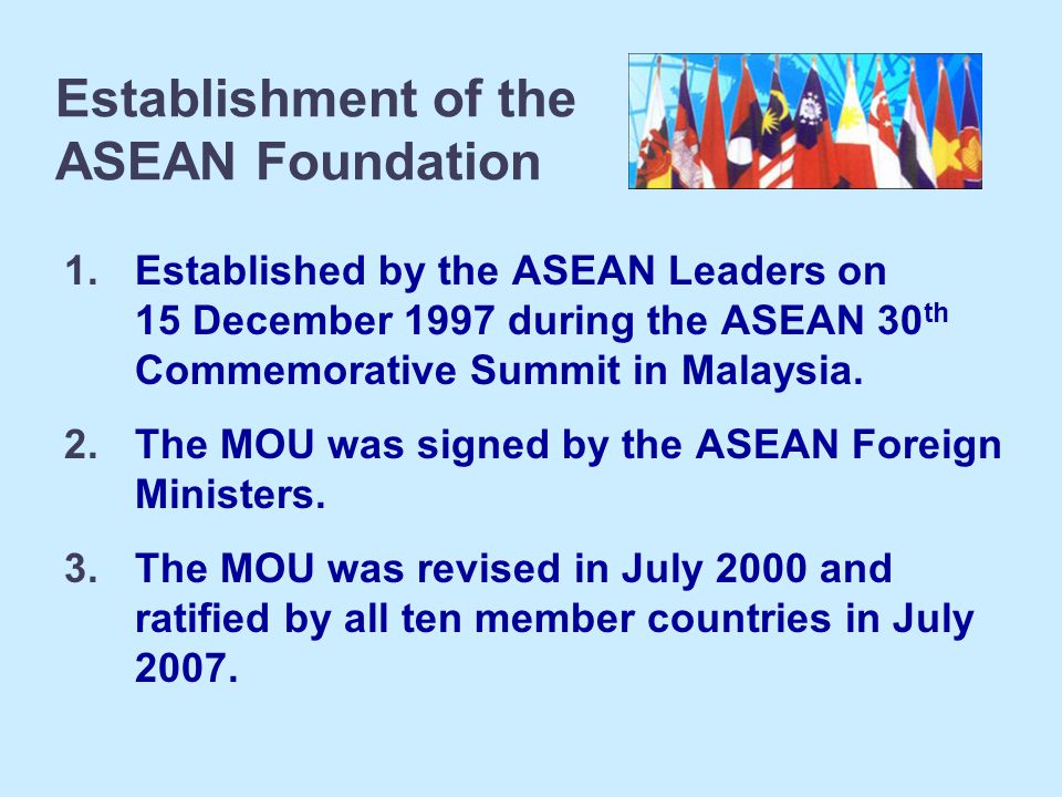 Establishment of the ASEAN Foundation