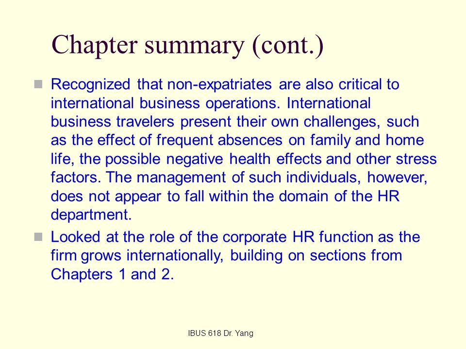 Chapter summary (cont.)