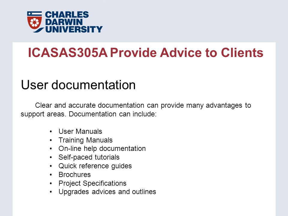 ICASAS305A Provide Advice to Clients