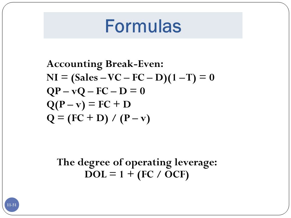 The degree of operating leverage: