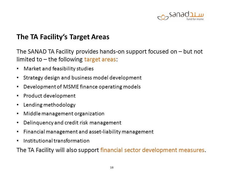 The TA Facility‘s Target Areas