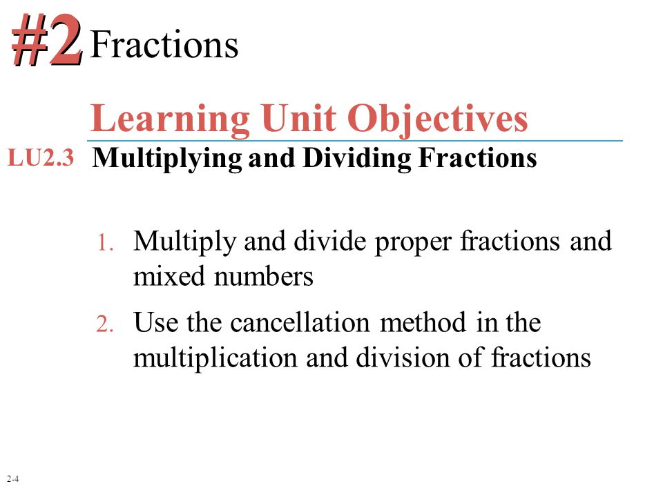 Learning Unit Objectives