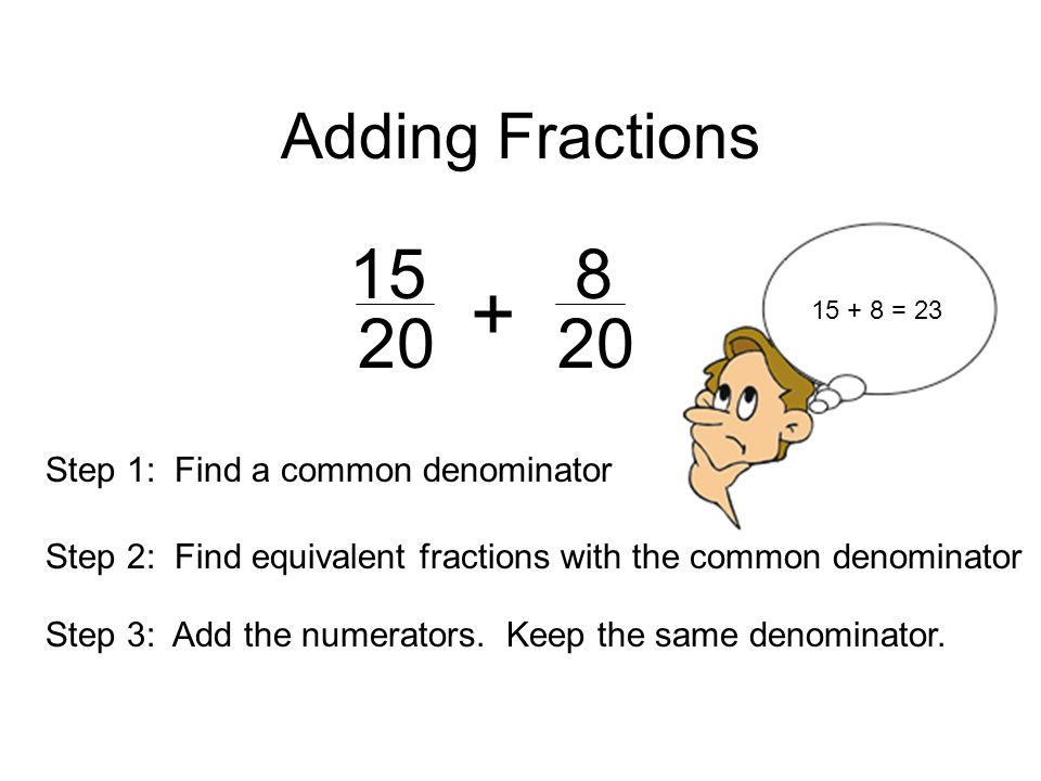 Adding Fractions Step 1: Find a common denominator