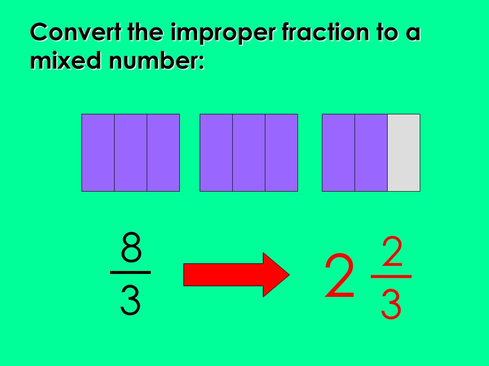 Convert the improper fraction to a mixed number: