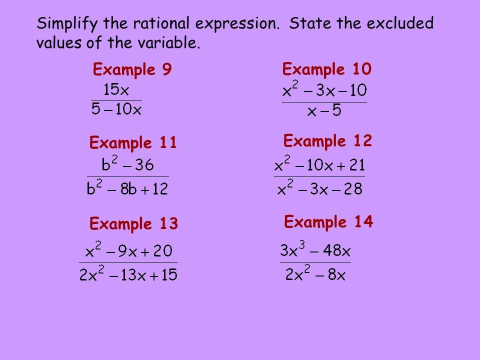 Simplify the rational expression