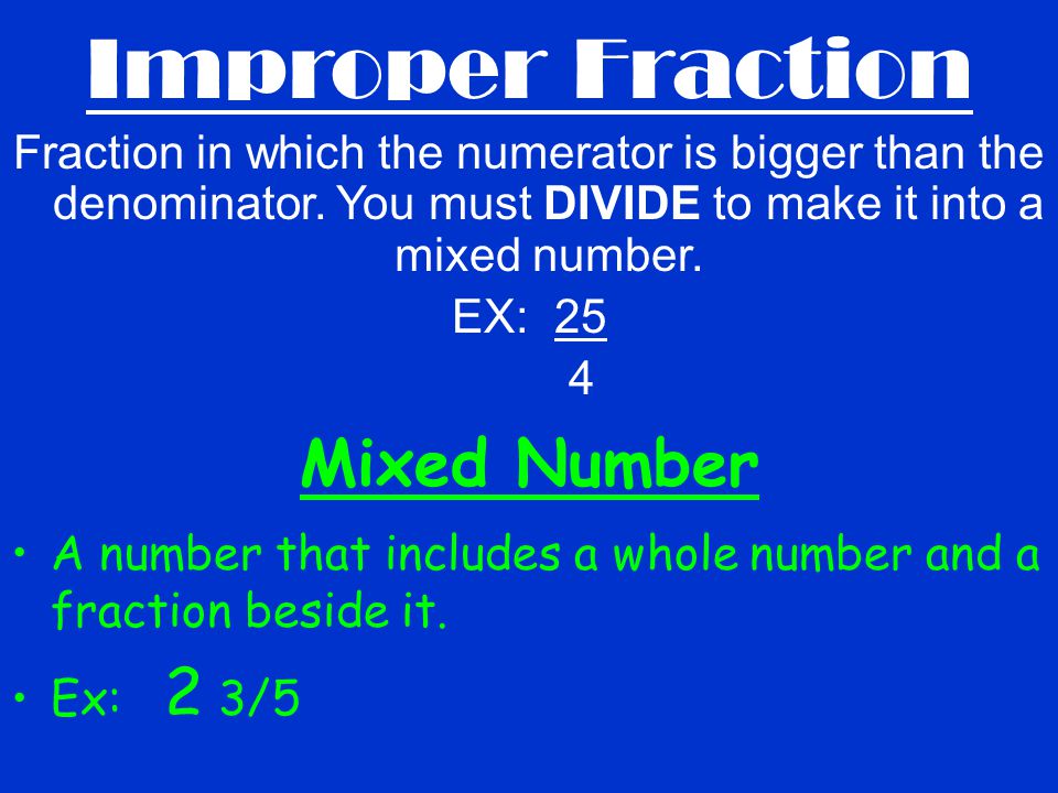 Improper Fraction Mixed Number