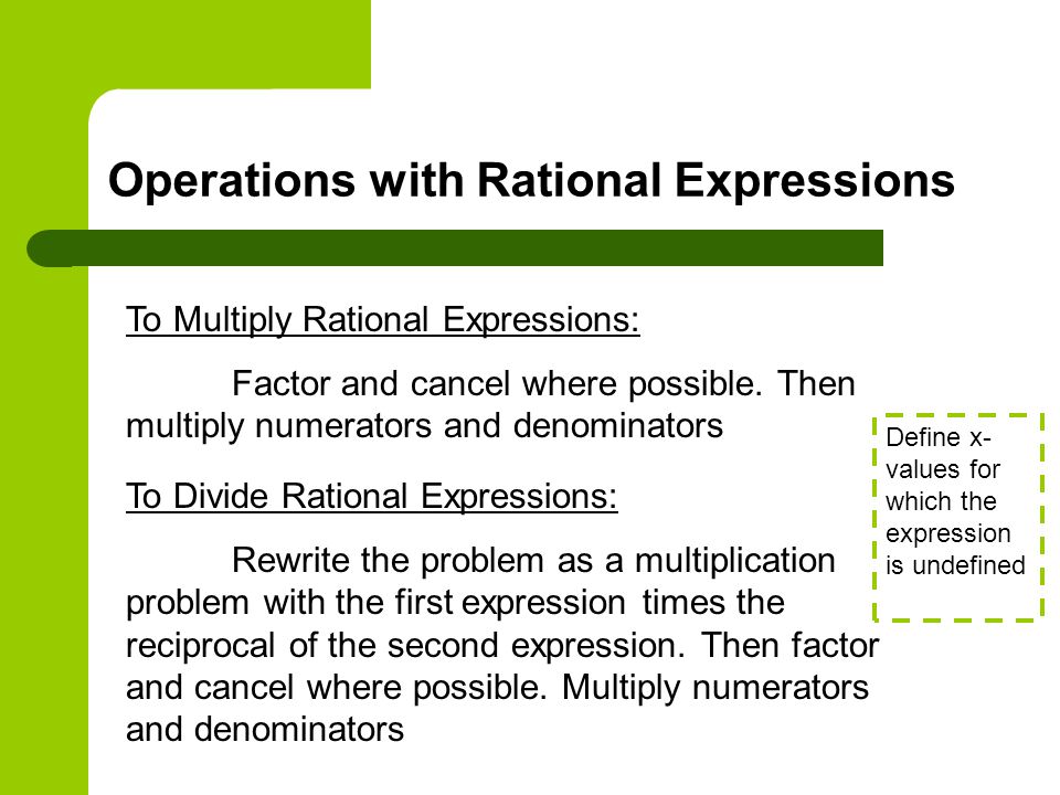 Operations with Rational Expressions