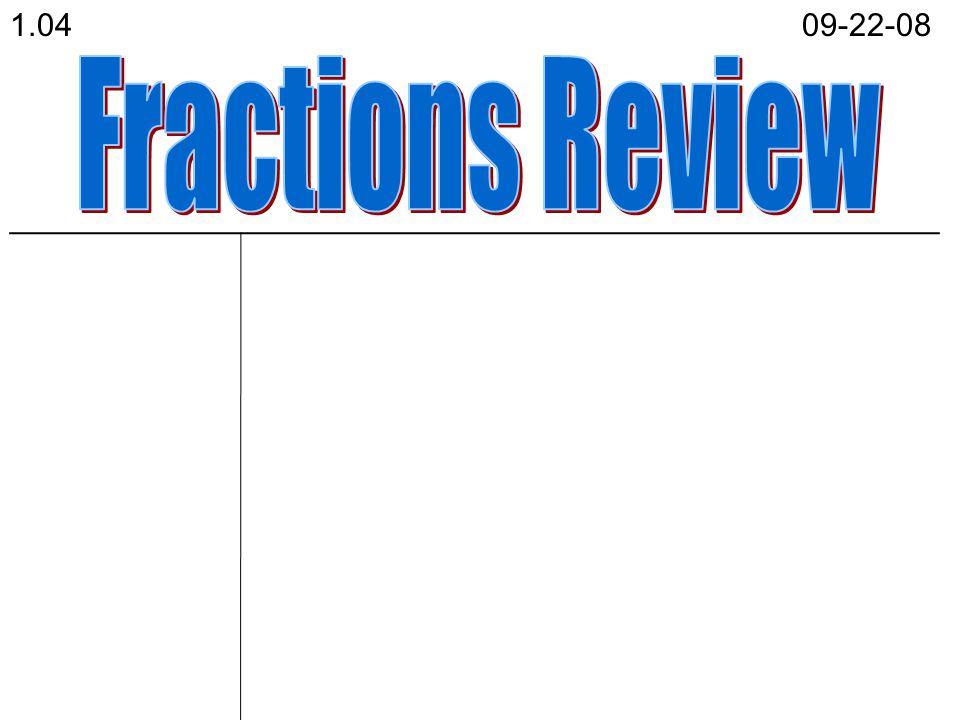 Fractions Review ____________________________________________________