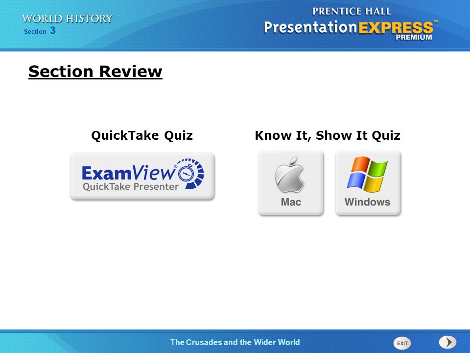 Section Review QuickTake Quiz Know It, Show It Quiz