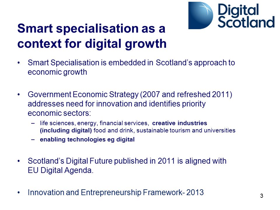 Smart specialisation as a context for digital growth