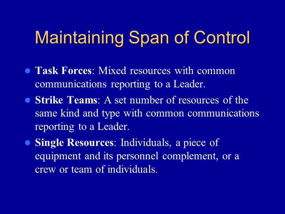 Maintaining Span of Control