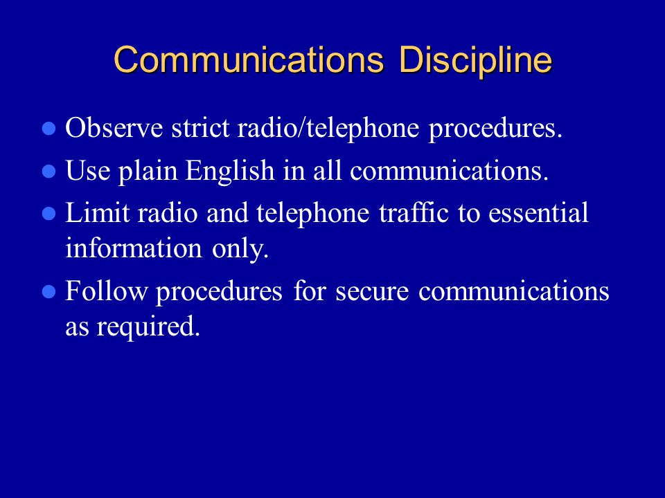 Communications Discipline