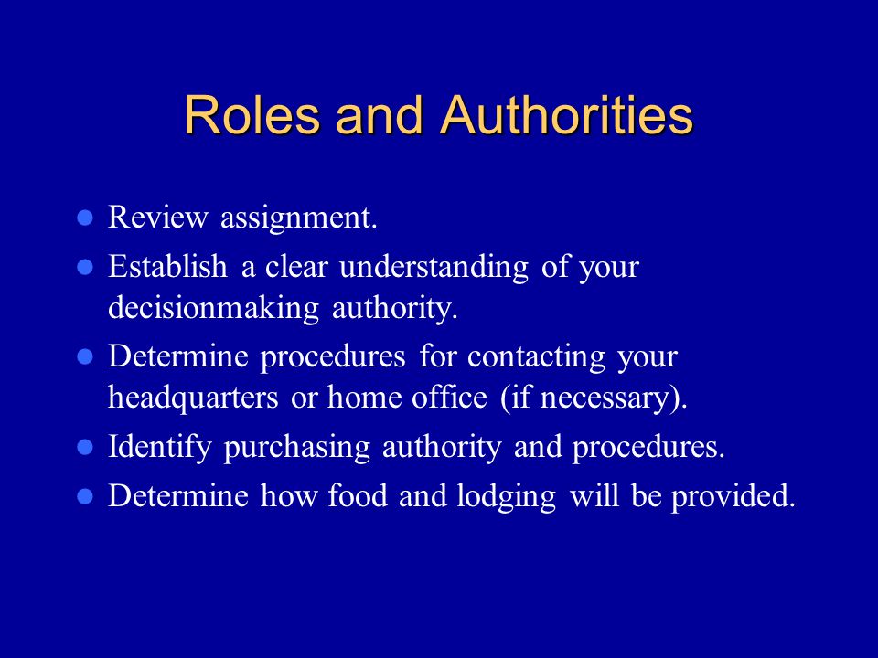 Roles and Authorities Review assignment.