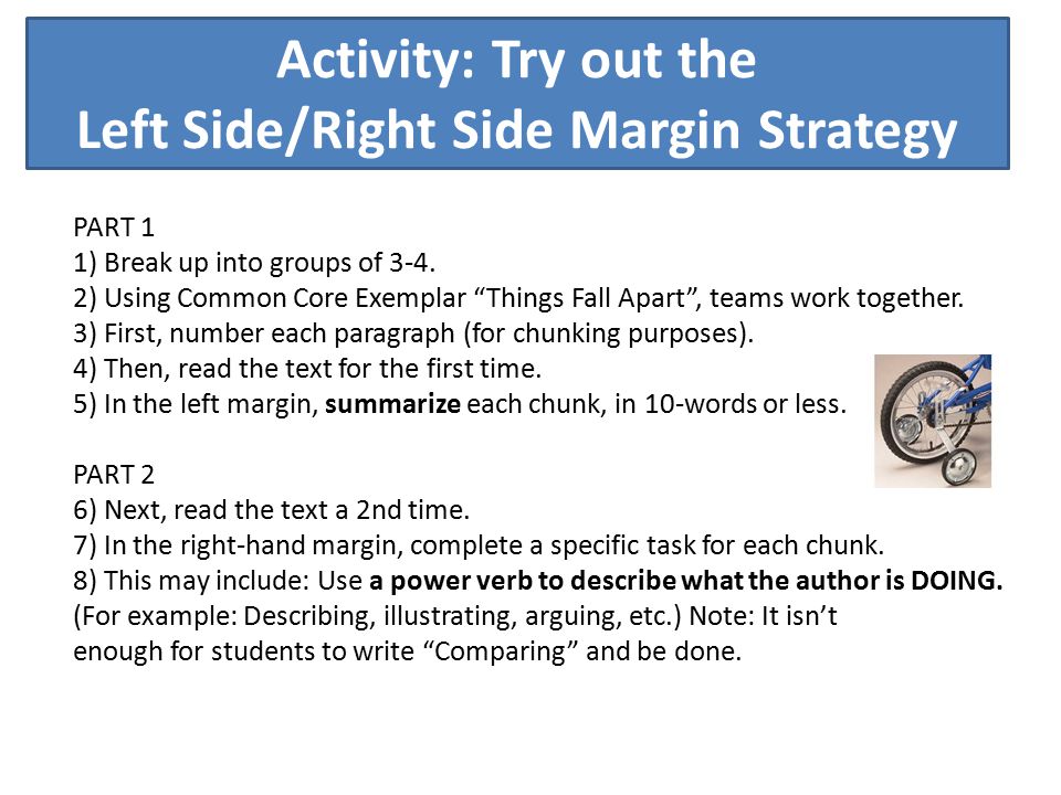 Activity: Try out the Left Side/Right Side Margin Strategy