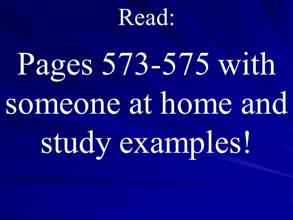 Pages with someone at home and study examples!