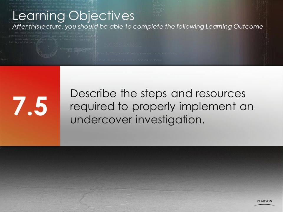 Learning Objectives After this lecture, you should be able to complete the following Learning Outcome.