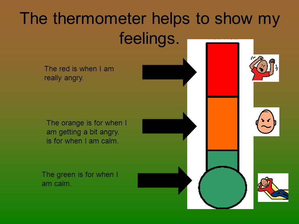 The thermometer helps to show my feelings.