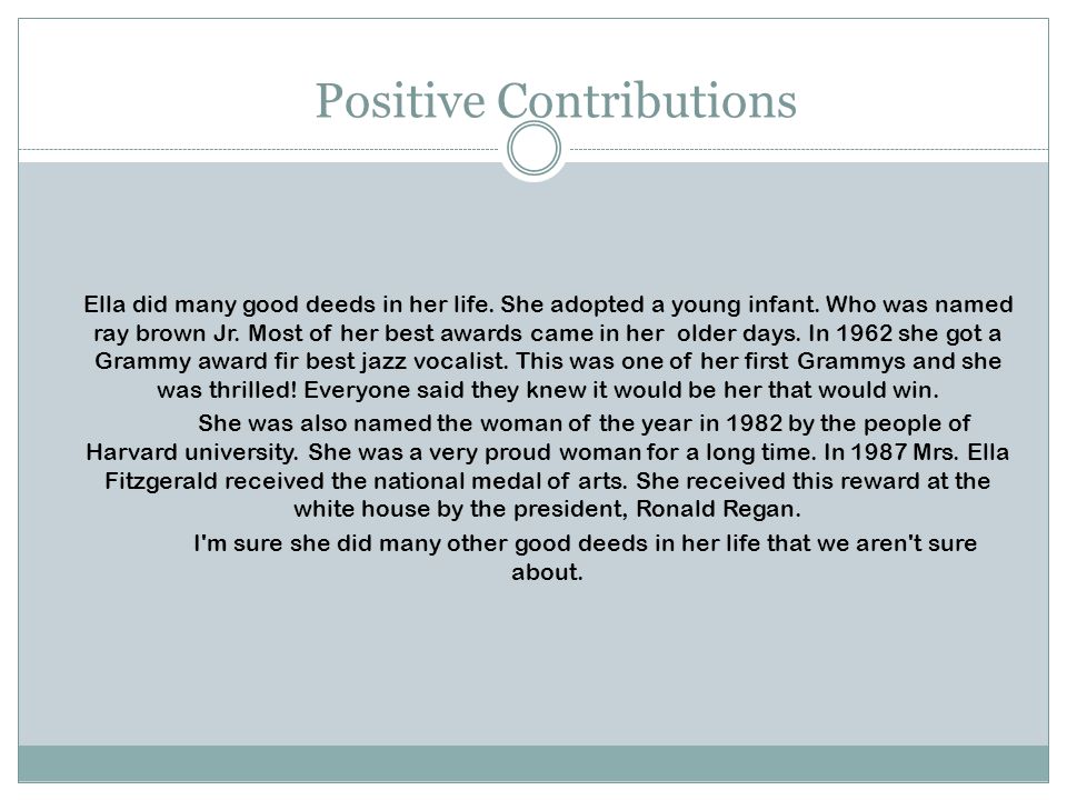 Positive Contributions