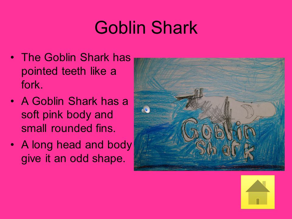 Goblin Shark The Goblin Shark has pointed teeth like a fork.
