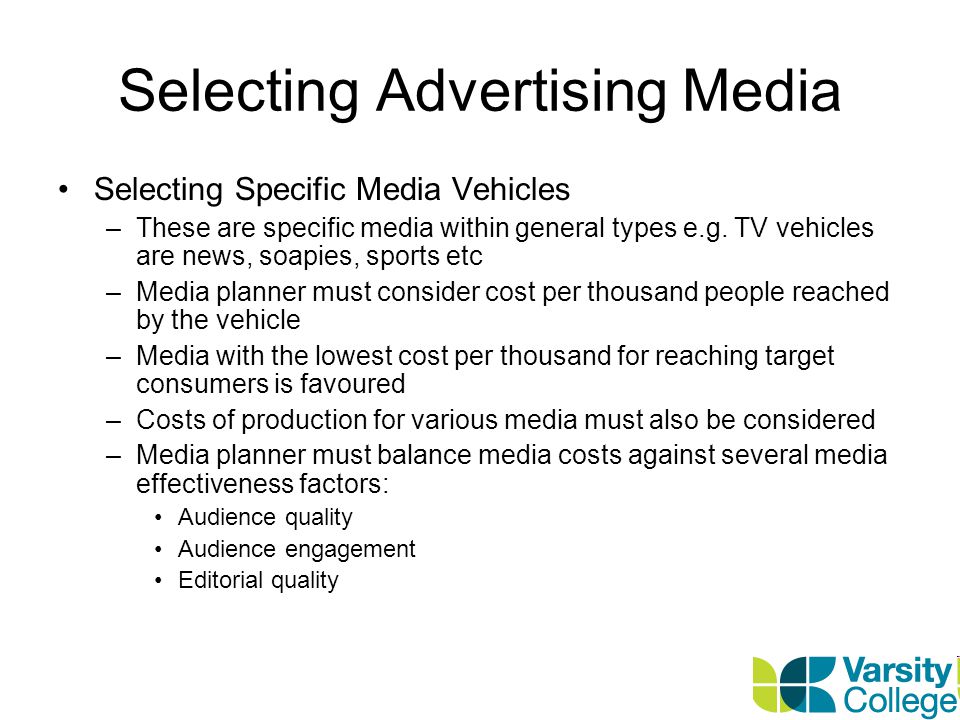 Selecting Advertising Media