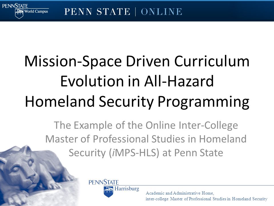 Mission-Space Driven Curriculum Evolution in All-Hazard Homeland ...