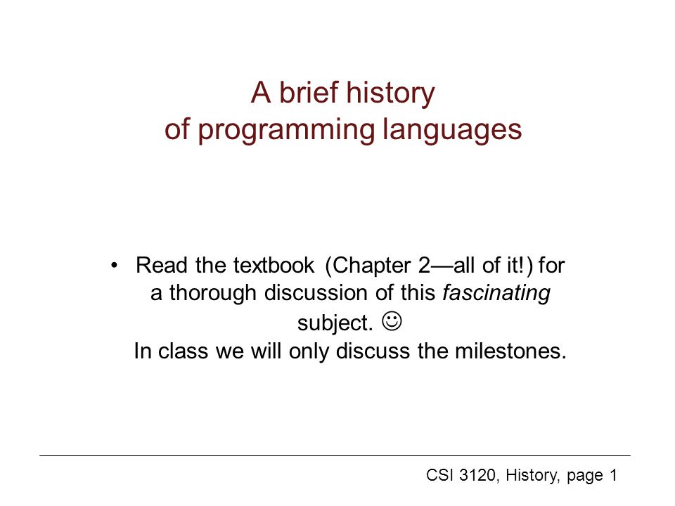 A brief history of programming languages - ppt video online download