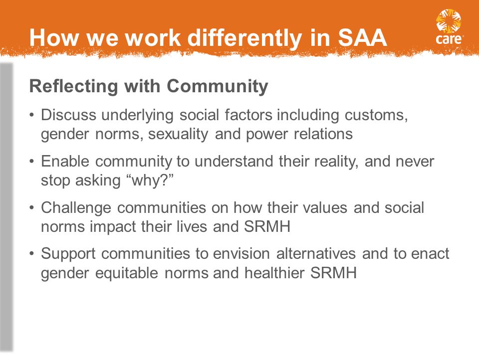 How we work differently in SAA