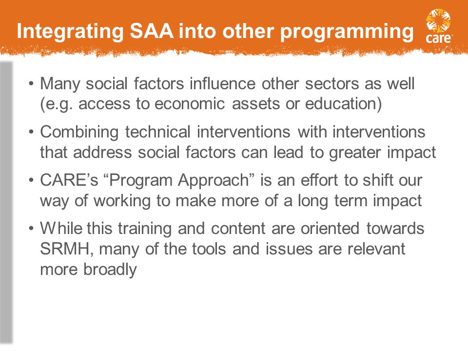 Integrating SAA into other programming