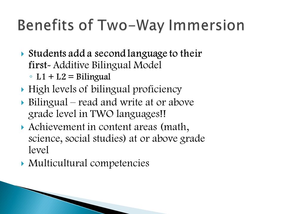 Benefits of Two-Way Immersion
