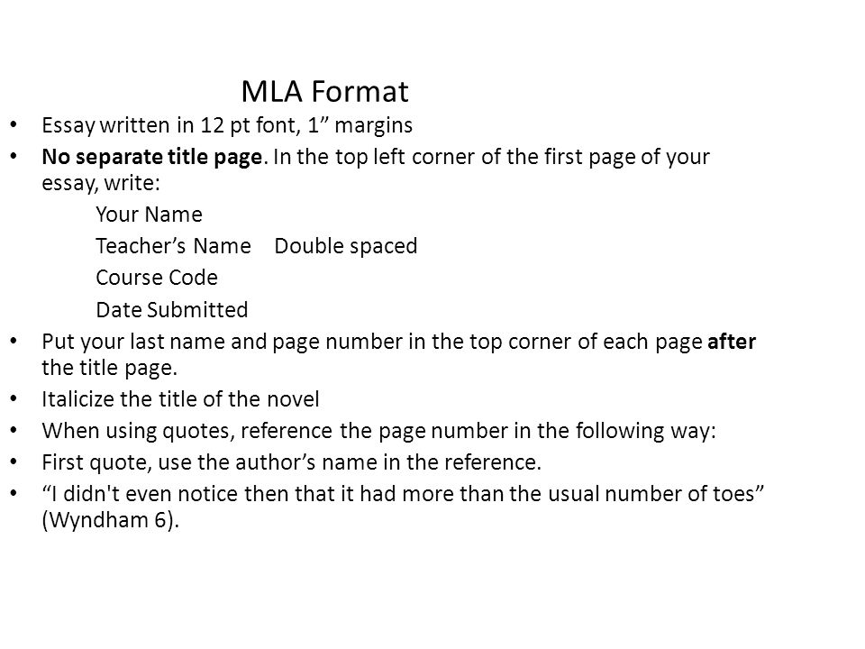 MLA Format Essay written in 12 pt font, 1 margins