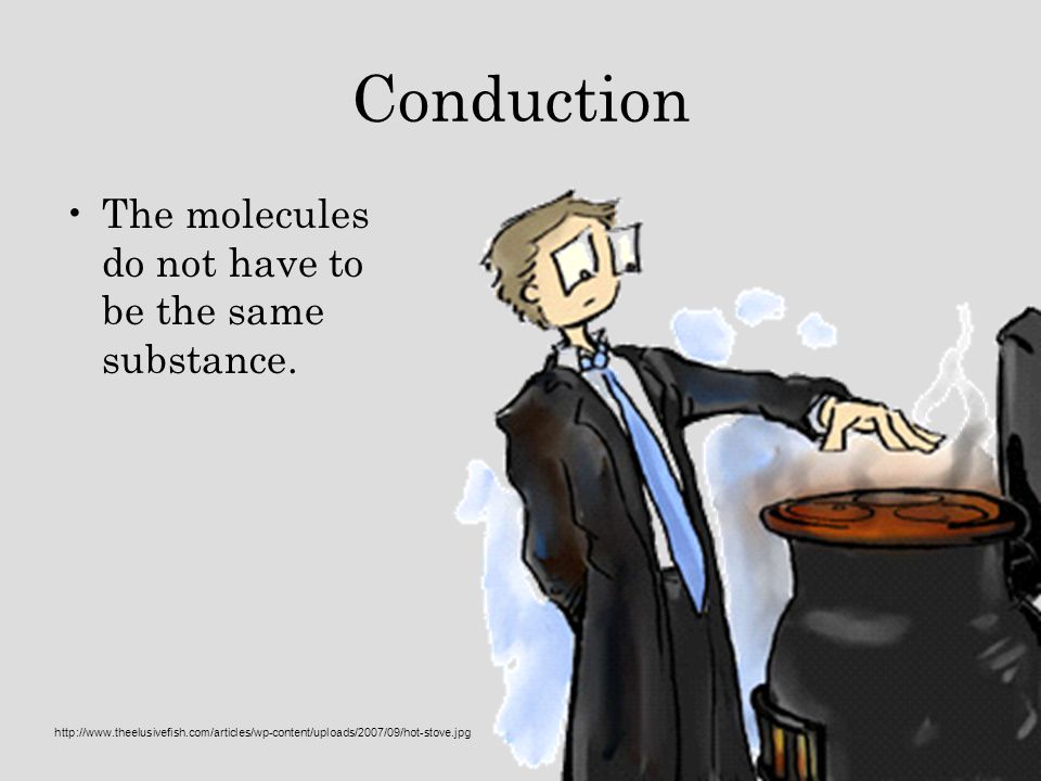 Conduction The molecules do not have to be the same substance.